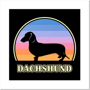 Smooth Dachshund Vintage Sunset Dog Posters and Art